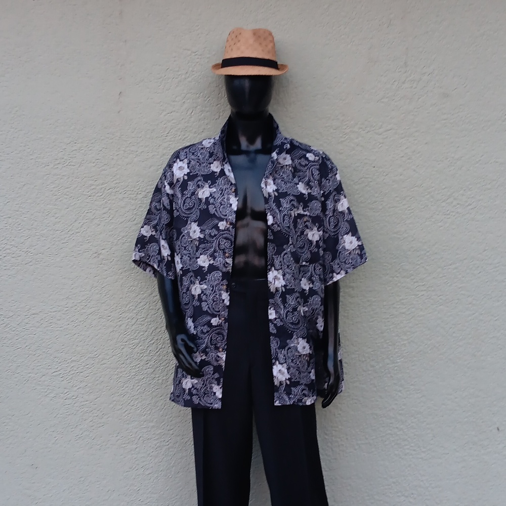 Paul Fredrick Men's Pure Linen Paisley, Floral Luxury SS Shirt